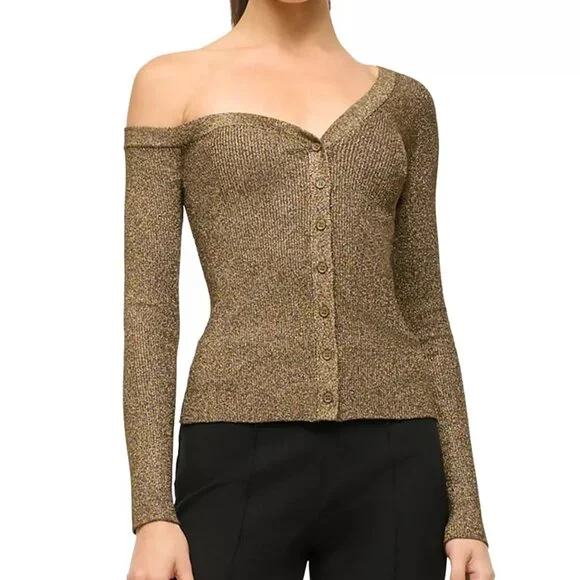 STAUD Craftsman Sweater Color: Metallic Gold - Picture 5 of 8